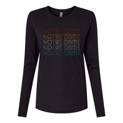 N.O.T.R.E Dame Indiana Vintage Retro Souvenir Womens Cotton Relaxed Long Sleeve T-Shirt