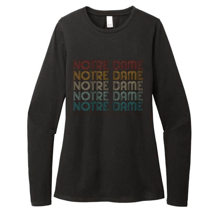 N.O.T.R.E Dame Indiana Vintage Retro Souvenir Womens CVC Long Sleeve Shirt