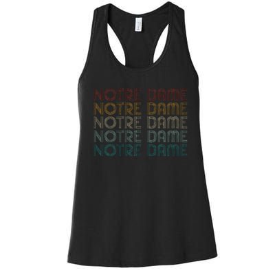 N.O.T.R.E Dame Indiana Vintage Retro Souvenir Women's Racerback Tank