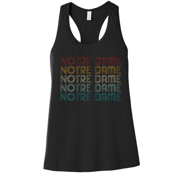 N.O.T.R.E Dame Indiana Vintage Retro Souvenir Women's Racerback Tank