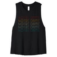 N.O.T.R.E Dame Indiana Vintage Retro Souvenir Women's Racerback Cropped Tank