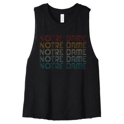 N.O.T.R.E Dame Indiana Vintage Retro Souvenir Women's Racerback Cropped Tank