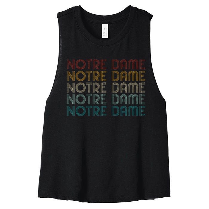 N.O.T.R.E Dame Indiana Vintage Retro Souvenir Women's Racerback Cropped Tank