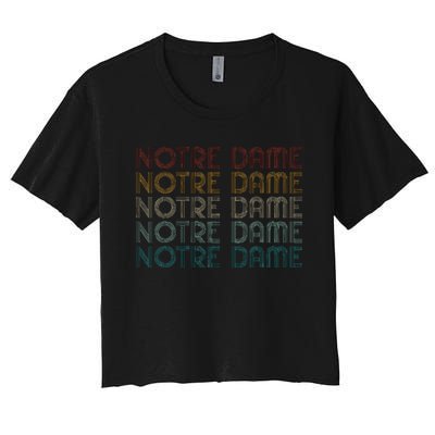 N.O.T.R.E Dame Indiana Vintage Retro Souvenir Women's Crop Top Tee