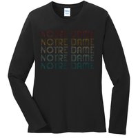 N.O.T.R.E Dame Indiana Vintage Retro Souvenir Ladies Long Sleeve Shirt