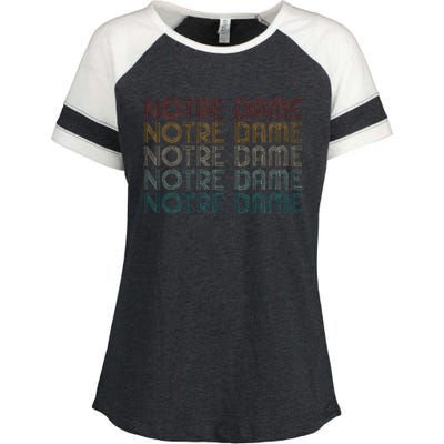 N.O.T.R.E Dame Indiana Vintage Retro Souvenir Enza Ladies Jersey Colorblock Tee