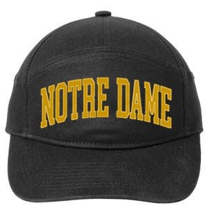 N.O.T.R.E D.A.M.E In Retro 7-Panel Snapback Hat