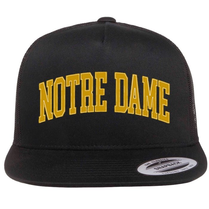 N.O.T.R.E D.A.M.E In Retro Flat Bill Trucker Hat