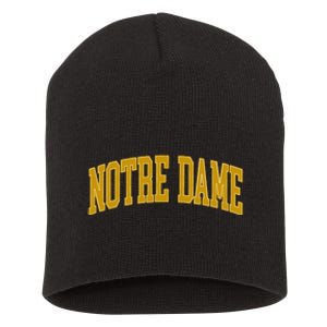 N.O.T.R.E D.A.M.E In Retro Short Acrylic Beanie