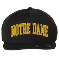 N.O.T.R.E D.A.M.E In Retro Wool Snapback Cap