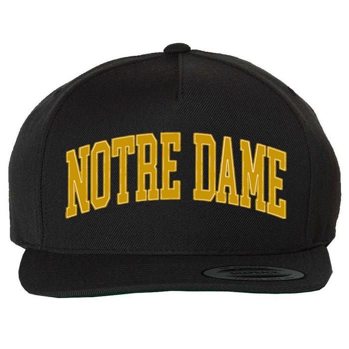 N.O.T.R.E D.A.M.E In Retro Wool Snapback Cap