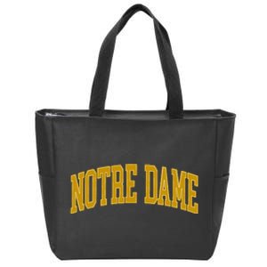 N.O.T.R.E D.A.M.E In Retro Zip Tote Bag