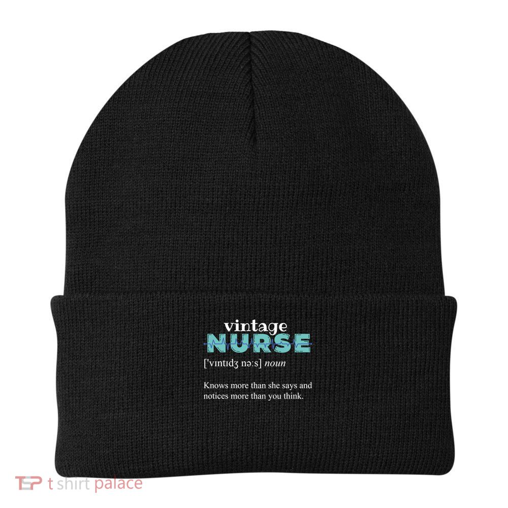 Nurse Definition Knows More Than She Says Funny Vintage Beanie