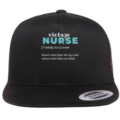 Nurse Definition Knows More Than She Says Funny Vintage Flatbill Hat