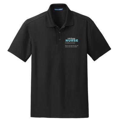 Nurse Definition Knows More Than She Says Funny Vintage Dry Zone Grid Polo