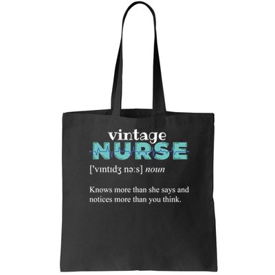 Nurse Definition Knows More Than She Says Funny Vintage Bag