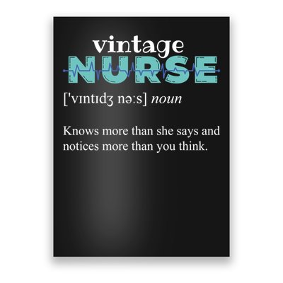Nurse Definition Knows More Than She Says Funny Vintage Poster