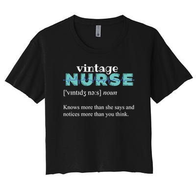 Nurse Definition Knows More Than She Says Funny Vintage Crop Top