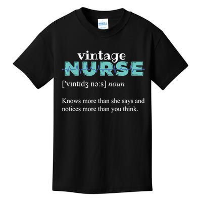 Nurse Definition Knows More Than She Says Funny Vintage Kids T-Shirt