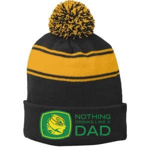 Nothing Drinks Like A Dad Stripe Pom Pom Beanie