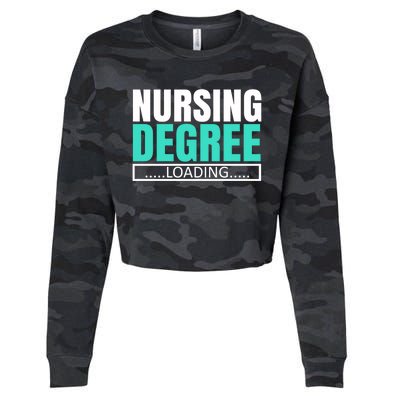 Nursing Degree Loading Medical Nursing School Future Nurse Gift Cropped Pullover Crew