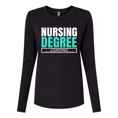 Nursing Degree Loading Medical Nursing School Future Nurse Gift Womens Cotton Relaxed Long Sleeve T-Shirt