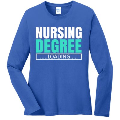 Nursing Degree Loading Medical Nursing School Future Nurse Gift Ladies Long Sleeve Shirt