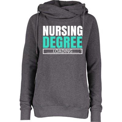 Nursing Degree Loading Medical Nursing School Future Nurse Gift Womens Funnel Neck Pullover Hood