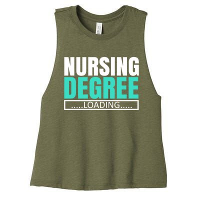 Nursing Degree Loading Medical Nursing School Future Nurse Gift Women's Racerback Cropped Tank