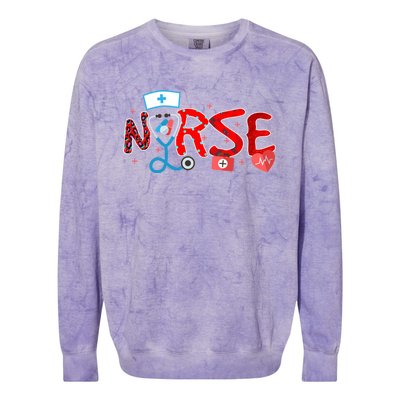 Nurse Day Life Nurses Week Healthcare Nursing Gift Colorblast Crewneck Sweatshirt