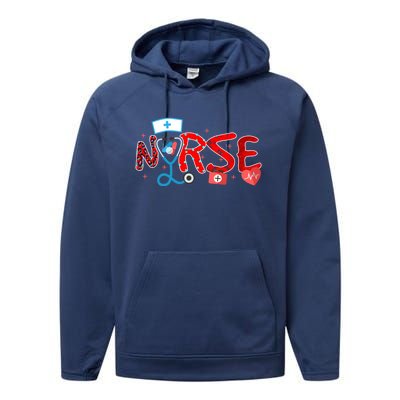 Nurse Day Life Nurses Week Healthcare Nursing Gift Performance Fleece Hoodie