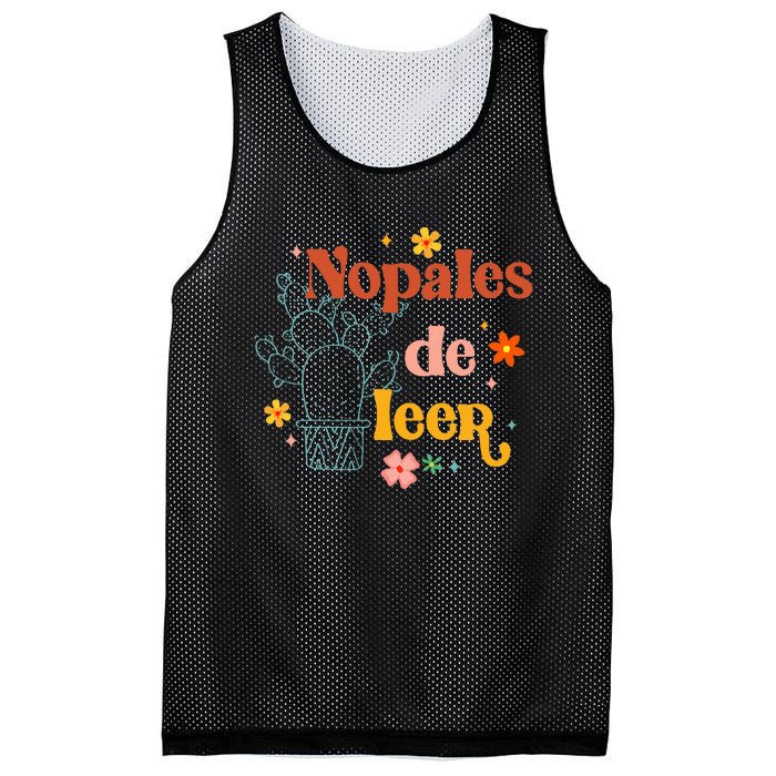 Nopales De Leer Spanish Teacher Maestra Cactus Bilingual Mesh Reversible Basketball Jersey Tank