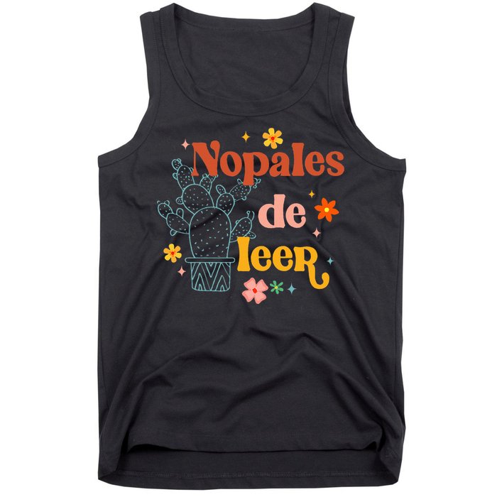 Nopales De Leer Spanish Teacher Maestra Cactus Bilingual Tank Top