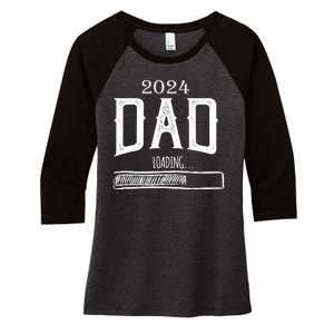 New Dad Loading 2024 Women's Tri-Blend 3/4-Sleeve Raglan Shirt