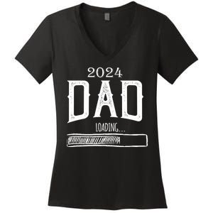 New Dad Loading 2024 Women's V-Neck T-Shirt