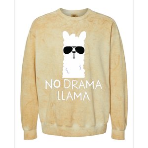 No Drama Llama Alpaca With Sunglasses Llama Lovers Gift Colorblast Crewneck Sweatshirt