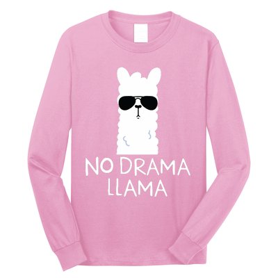 No Drama Llama Alpaca With Sunglasses Llama Lovers Gift Long Sleeve Shirt