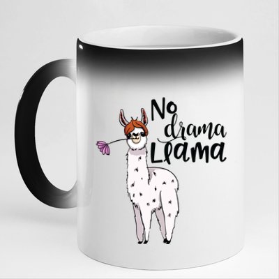 No Drama Llama Cute Llama Costume Or Llama Pajamas 11oz Black Color Changing Mug