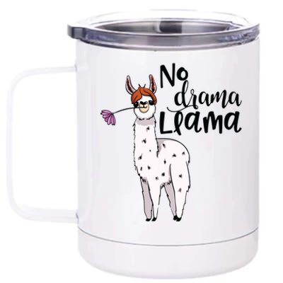 No Drama Llama Cute Llama Costume Or Llama Pajamas 12 oz Stainless Steel Tumbler Cup