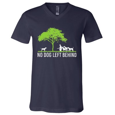 No Dog Left Behind Cute Owner Walker Paw Puppy Love Clothes V-Neck T-Shirt