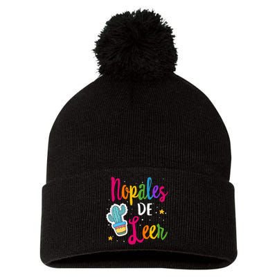 Nopales De Leer Never Stop Reading Spanish Teacher Espanol Pom Pom 12in Knit Beanie