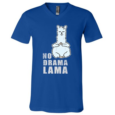 No Drama Llama Mama Camelid Alpaca Peace And Zen Yoga Gift V-Neck T-Shirt