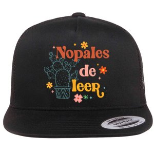 Nopales De Leer Spanish Teacher Maestra Cactus Bilingual Flat Bill Trucker Hat