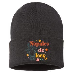 Nopales De Leer Spanish Teacher Maestra Cactus Bilingual Sustainable Knit Beanie