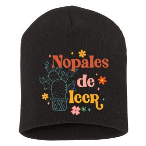 Nopales De Leer Spanish Teacher Maestra Cactus Bilingual Short Acrylic Beanie