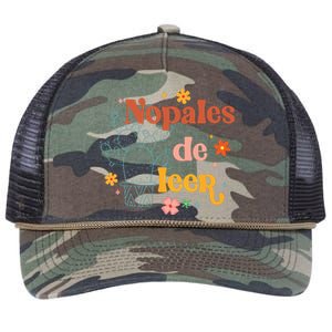 Nopales De Leer Spanish Teacher Maestra Cactus Bilingual Retro Rope Trucker Hat Cap