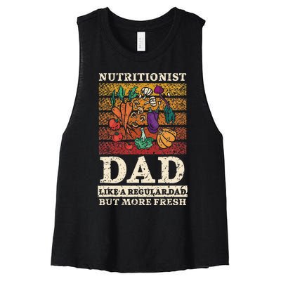 Nutritionist Dad Like A Regular Dad But More Fresh Women's Racerback Cropped Tank