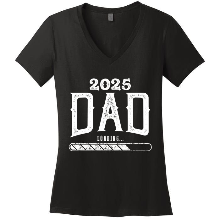 New Dad Loading 2025 Women's V-Neck T-Shirt