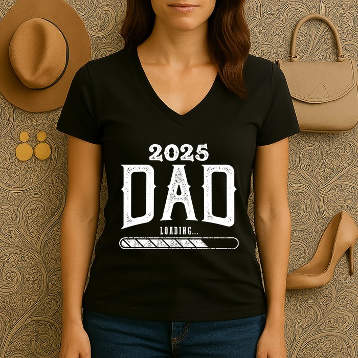 New Dad Loading 2025 Women's V-Neck T-Shirt