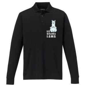 No Drama Llama Mama Camelid Alpaca Peace And Zen Yoga Gift Meaningful Gift Performance Long Sleeve Polo